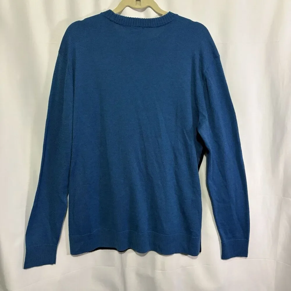 Smartwool Sparwood Crewneck Pullover Sweater Mens Sz XL Blue Mountain Wool Blend